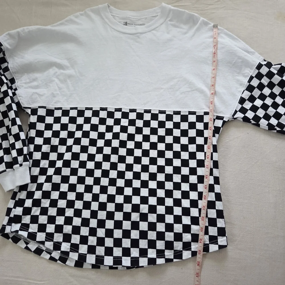 New York New York Graphic Checkered Long Sleeve Shirt MGM Resorts Adults Small - Picture 6 of 8